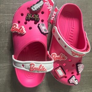 Barbie Pink and White Sandals with Decorative Charms